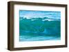 Whale Tail-Light and reflections make the shape of a whale's tail in the face of a wave-Mark A Johnson-Framed Photographic Print