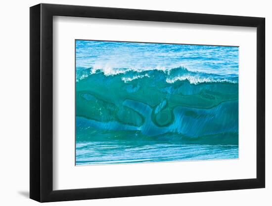 Whale Tail-Light and reflections make the shape of a whale's tail in the face of a wave-Mark A Johnson-Framed Photographic Print