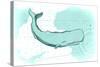 Whale - Teal - Coastal Icon-Lantern Press-Stretched Canvas