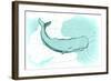 Whale - Teal - Coastal Icon-Lantern Press-Framed Art Print