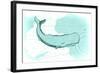 Whale - Teal - Coastal Icon-Lantern Press-Framed Art Print