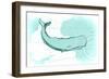 Whale - Teal - Coastal Icon-Lantern Press-Framed Art Print