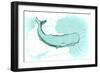 Whale - Teal - Coastal Icon-Lantern Press-Framed Art Print