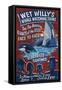 Whale Watching Tours - Vintage Sign-Lantern Press-Framed Stretched Canvas