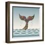 Whale Waving Hello with it's Tail-Cyborgwitch-Framed Art Print