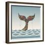 Whale Waving Hello with it's Tail-Cyborgwitch-Framed Art Print