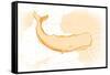Whale - Yellow - Coastal Icon-Lantern Press-Framed Stretched Canvas