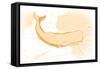 Whale - Yellow - Coastal Icon-Lantern Press-Framed Stretched Canvas