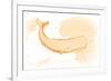 Whale - Yellow - Coastal Icon-Lantern Press-Framed Premium Giclee Print