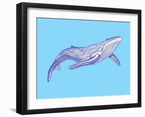 Whale-Drawpaint Illustration-Framed Giclee Print