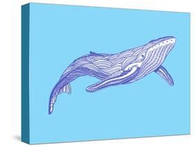 Whale-Drawpaint Illustration-Stretched Canvas