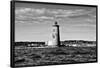 Whaleback Lighthouse Maine Black and White Art Print Poster-null-Framed Poster