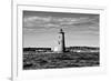 Whaleback Lighthouse Maine Black and White-null-Framed Photo