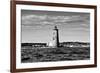 Whaleback Lighthouse Maine Black and White-null-Framed Photo