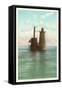 Whaleback Lighthouse, Portsmouth, New Hampshire-null-Framed Stretched Canvas