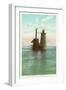 Whaleback Lighthouse, Portsmouth, New Hampshire-null-Framed Art Print