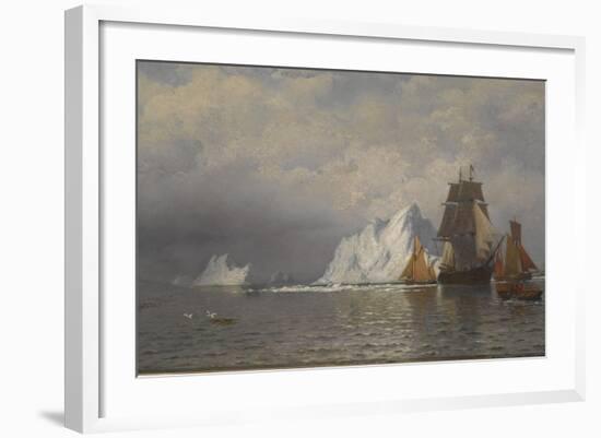 Whaler and Fishing Vessels Near the Coast of Labrador, C.1880-William Bradford-Framed Giclee Print