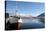 Whaler in Tromso Harbour with the Bridge and Cathedral in Background-David Lomax-Stretched Canvas