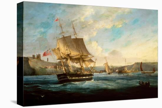 Whaler Phoenix entering Whitby Harbor-George the Elder Chambers-Stretched Canvas