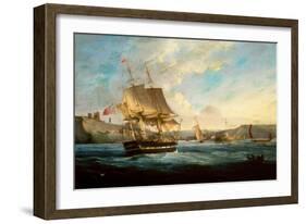 Whaler Phoenix entering Whitby Harbor-George the Elder Chambers-Framed Giclee Print