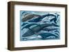 Whales and Dolphins-null-Framed Art Print