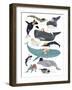 Whales in Hats-Hanna Melin-Framed Giclee Print