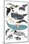 Whales in Hats-Hanna Melin-Mounted Art Print