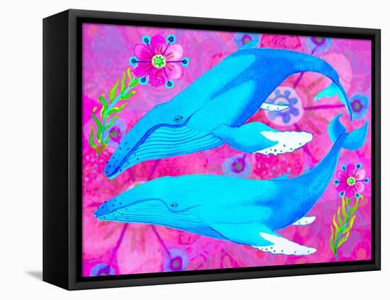 Whales in Love, 2017-Maylee Christie-Framed Stretched Canvas