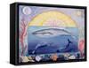 Whales (Month of September from a Calendar)-Vivika Alexander-Framed Stretched Canvas