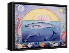 Whales (Month of September from a Calendar)-Vivika Alexander-Framed Stretched Canvas