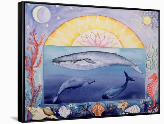 Whales (Month of September from a Calendar)-Vivika Alexander-Framed Stretched Canvas