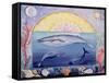 Whales (Month of September from a Calendar)-Vivika Alexander-Framed Stretched Canvas