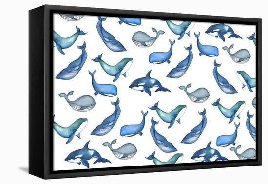 Whales-Elizabeth Rider-Framed Stretched Canvas