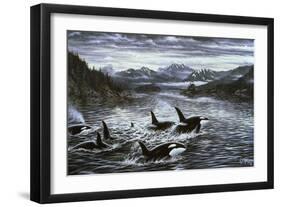 Whales-Jeff Tift-Framed Giclee Print