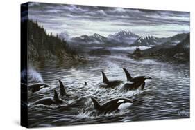 Whales-Jeff Tift-Stretched Canvas