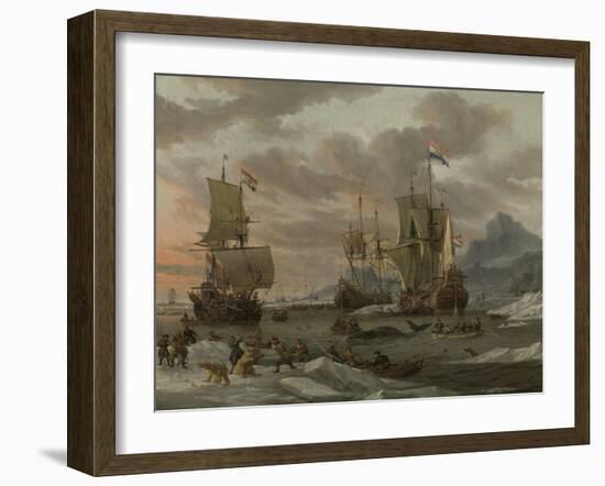 Whaling Grounds in the Arctic Ocean, 1665-Abraham Storck-Framed Giclee Print