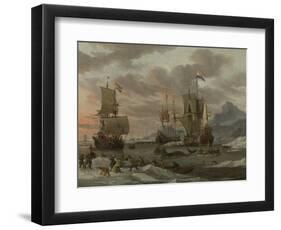 Whaling Grounds in the Arctic Ocean, 1665-Abraham Storck-Framed Premium Giclee Print