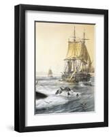 Whaling in South Seas-null-Framed Giclee Print