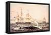 Whaling Off the Cape of Good Hope-Louis Lebreton-Framed Stretched Canvas