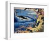 Whaling Off the Goto Island, from the Series 'Oceans of Wisdom'-Katsushika Hokusai-Framed Giclee Print