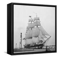 Whaling Ship at a Dock-null-Framed Stretched Canvas