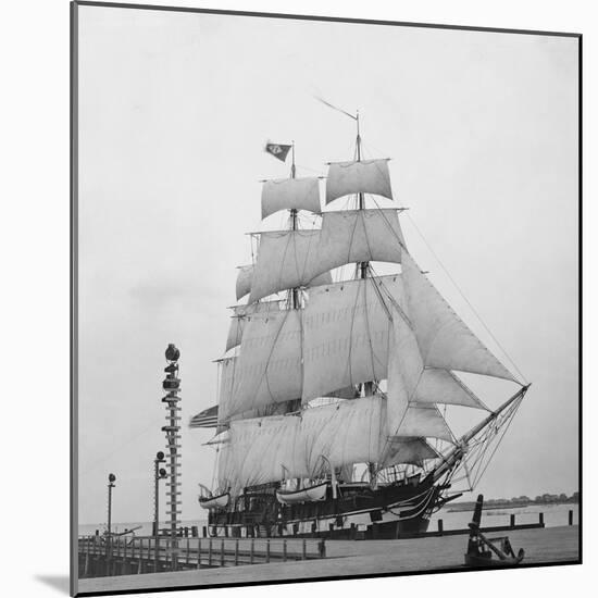 Whaling Ship at a Dock-null-Mounted Photographic Print