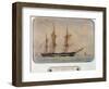 Whaling Ship at Havre, 1845, by Francois Roux (1811-1882), Watercolour, France, 19th Century-null-Framed Giclee Print