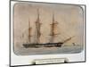 Whaling Ship at Havre, 1845, by Francois Roux (1811-1882), Watercolour, France, 19th Century-null-Mounted Giclee Print