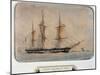 Whaling Ship at Havre, 1845, by Francois Roux (1811-1882), Watercolour, France, 19th Century-null-Mounted Giclee Print