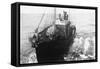 Whaling Ship in Antarctica-null-Framed Stretched Canvas