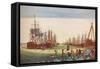 Whaling Ships at Kingston On Hull, c1780-BF Liezel-Framed Stretched Canvas