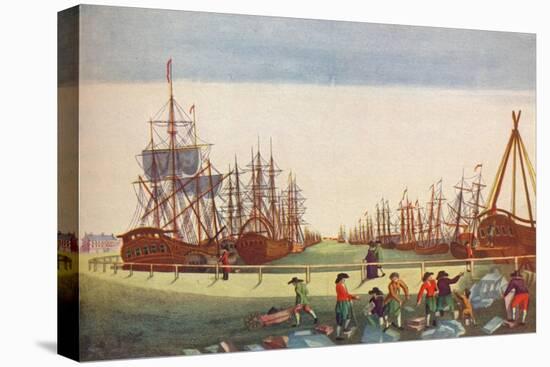 Whaling Ships at Kingston On Hull, c1780-BF Liezel-Stretched Canvas