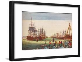 Whaling Ships at Kingston On Hull, c1780-BF Liezel-Framed Giclee Print