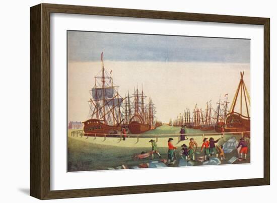 Whaling Ships at Kingston On Hull, c1780-BF Liezel-Framed Giclee Print